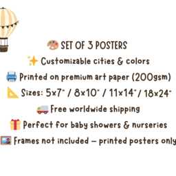 Travel Nursery Art Set Of 3 - Paris, Rome, Antwerp - thumbnail 3