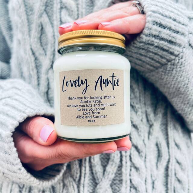 Personalized Auntie Candle Gift Soy Wax, Custom Message - image 1