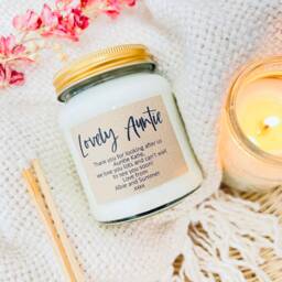 Personalized Auntie Candle Gift Soy Wax, Custom Message - thumbnail 2