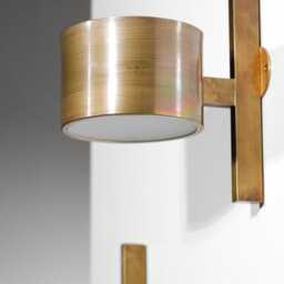 Mid Century Modern Brass Drum Wall Sconce - Italian Stilnovo Style - thumbnail 3