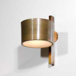 Mid Century Modern Brass Drum Wall Sconce - Italian Stilnovo Style - thumbnail 2