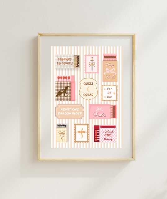 Wing Leader Matchbox Art Print - Dragon Rider Poster Romantasy Stamp Match Box Book Lovers Fantasy Reader - image 1