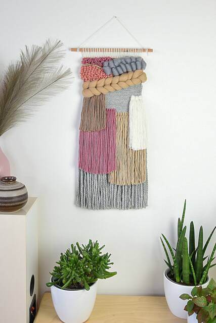 Handcrafted Woven Wall Hanging Chunky Boho Tapestry - image 1