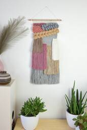 Handcrafted Woven Wall Hanging Chunky Boho Tapestry - thumbnail 1