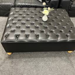Handmade Chesterfield Footstool Coffee Table in Leather 17 - thumbnail 2