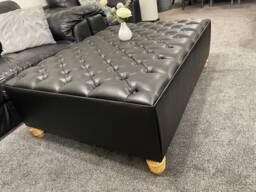 Handmade Chesterfield Footstool Coffee Table in Leather 17