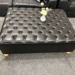 Handmade Chesterfield Footstool Coffee Table in Leather 17 - thumbnail 4