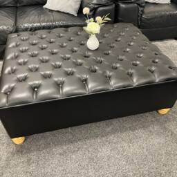 Handmade Chesterfield Footstool Coffee Table in Leather 17 - thumbnail 3