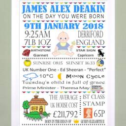Personalised Children's Day You Were Born Print Birthday Gift Keepsake - thumbnail 3