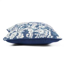 Indigo Dominoterie Bold Floral Print Cotton Pillow Cover, Sizes Available - thumbnail 3
