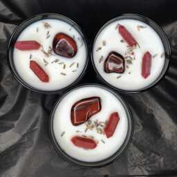 Persephone Candle, Witchy Greek Goddess Gift, Black Pomegranate Scented Mythology Gift - thumbnail 2