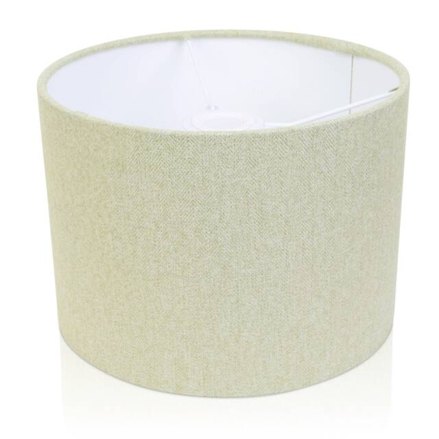 Handmade Herringbone Drum Lampshade, Light Mint Green, Table Or Pendant - image 1