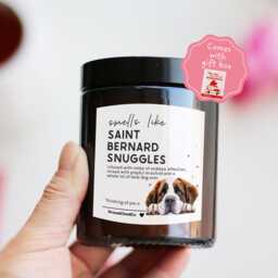 Saint Bernard Birthday Gift For Her Mum Friend Dog Lovers Walker - Pet Loss Memorial Candle Sympathy Bereavement Family Friends