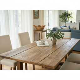 Reclaimed Wood Drop-Leaf Dining Table - Folding Extendable Kitchen With Hairpin Legs, Handmade in The UK - thumbnail 4