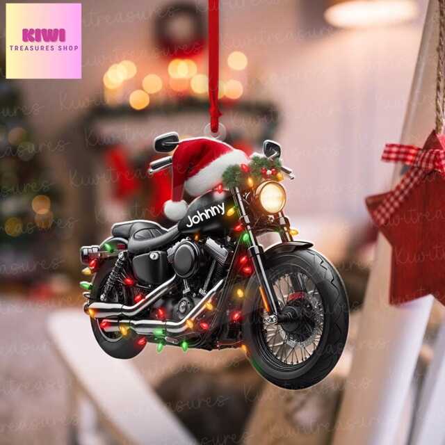 Custom Motorbike Christmas Ornament, Speed Lover Gift - image 1