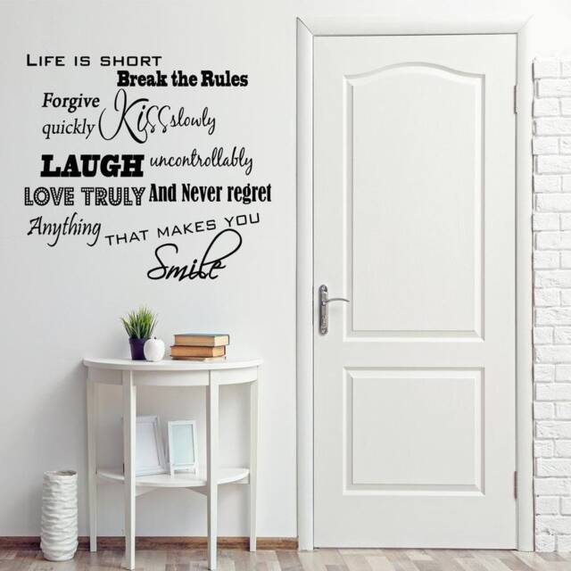 Life Is Short, Break The Rules, Forgive Quickly, Kiss Slowly Wall Decal Inspirational Quote Decor - Vwaq L1-347-7 - image 1