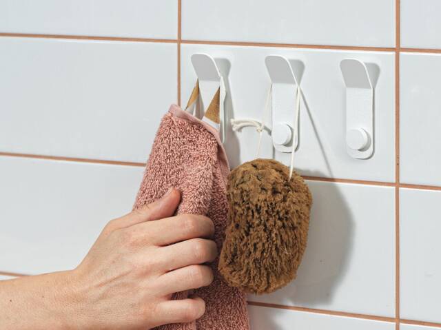 White Towel Hanger To Modern Bathroom, Industrial Towel Hook, White Modern Hook, Matte Metal Wall Hook Bathroom Hooks Tesu - image 1