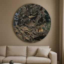 Reflective Art, Mirror Wall Sculpture - Distorted Mirror, Metal Wall Artwork, Mirror Sculpture. Stainless Steel, Decor, Art - thumbnail 4
