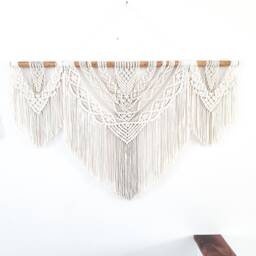 Large Handmade Macrame Wall Hanging 4Ft Boho Wedding Decor - thumbnail 2
