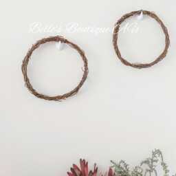2 Handmade Willow Hoop Wreath Frames Base Rustic Home Decor Easter Holiday Craft Supplies Florist Rings Diy Holiday - thumbnail 3
