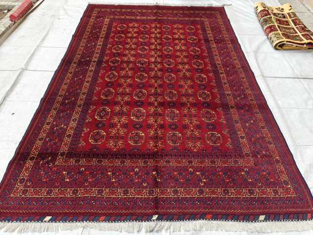 Handwoven Wool Waziri Rug 9.9x6.7 Ft Afghan Persian Design - image 1