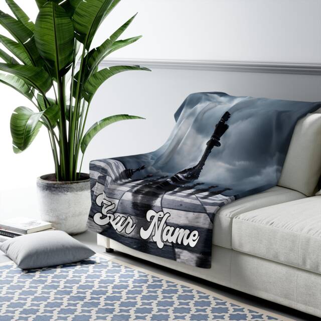 Chess Blanket, Chess Custom Name Blanket, Throw Fleece Cozy Adult Blanket - image 1