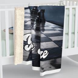 Chess Blanket, Chess Custom Name Blanket, Throw Fleece Cozy Adult Blanket - thumbnail 4
