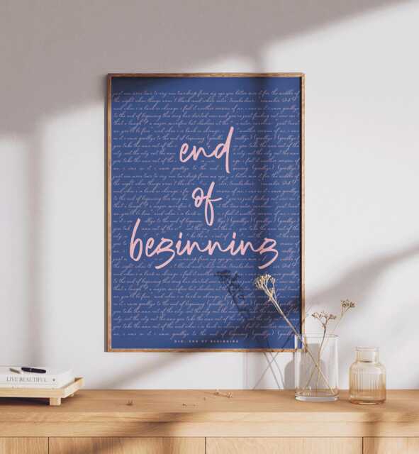 Custom Song Lyrics & Handwritten Quote Poster - Personalised Music Artwork For Birthdays, Weddings, Anniversaries Unique First Dance Gift - image 1