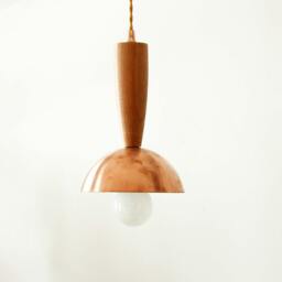 Mid Century Copper Pendant Lamp Modern Ceiling Lighting Light Wood Hanging Lights - thumbnail 3