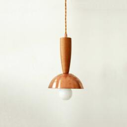 Mid Century Copper Pendant Lamp Modern Ceiling Lighting Light Wood Hanging Lights - thumbnail 2