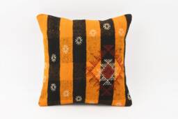 16x16 Handwoven Kilim Pillow Ethnic Boho Throw Cushion Cover - thumbnail 1