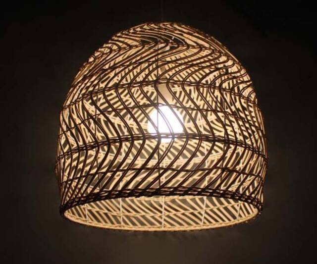 Rattan Pendant Light - Woven Bohemian Hanging Lamp - image 1