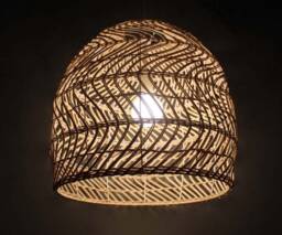 Rattan Pendant Light - Woven Bohemian Hanging Lamp