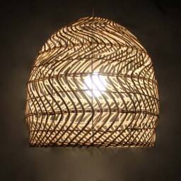 Rattan Pendant Light - Woven Bohemian Hanging Lamp - thumbnail 3