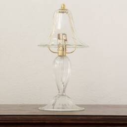 Murano Glass Table Lamp Transparent Color With Artistic Decoration, Handmade Made in Italy - thumbnail 2
