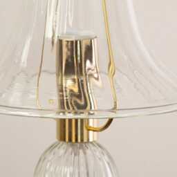 Murano Glass Table Lamp, Transparent With Art Details - Handmade Italy - thumbnail 4