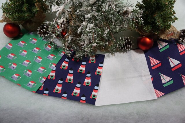 Christmas Tree Skirt - Nautical Lighthouses, Sail Boats, Whales 60 - image 1