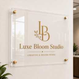 Luxury Acrylic Business Sign Personalised Logo Office Reception Plaque Wall With Metal Standoffs - thumbnail 1