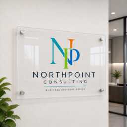 Luxury Acrylic Business Sign Personalised Logo Office Reception Plaque Wall With Metal Standoffs - thumbnail 3