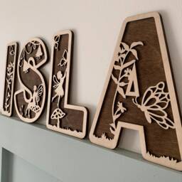 Fairy Letters, Name Sign Wood, Sign, Personalised Name Sign, Custom Decor, Theme Wall Art - thumbnail 2