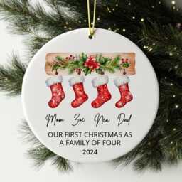 Personalized Family Christmas Ornament Custom Ceramic Keepsake