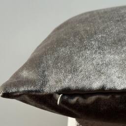 Iridescent Silver Grey Velvet Pillow Cover, Metallic Throw Pillow, Gray Textured Accent Custom Size, Modern Cushion Cover - thumbnail 4