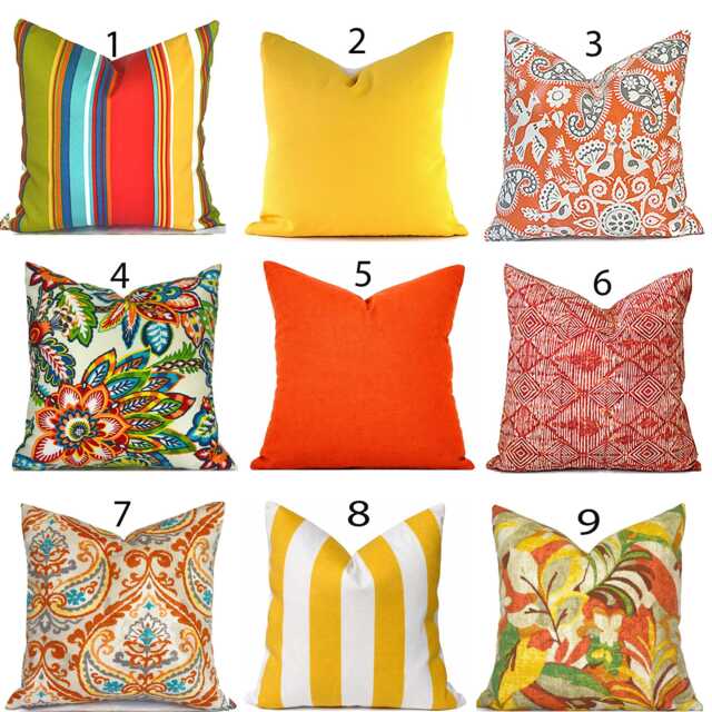 Outdoor Pillow Cover With Zippers, Easy To Use & Washable, Pick Your Favorite Red, Orange & Yellow - image 1