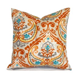Outdoor Pillow Cover With Zippers, Easy To Use & Washable, Pick Your Favorite Red, Orange & Yellow - thumbnail 4