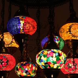 9 Ball Turkish Sultan Mosaic Chandelier Multi-Color - thumbnail 3