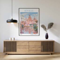 Seville Travel Print, Poster, Spain Spanish Vintage Art, Gift - thumbnail 2