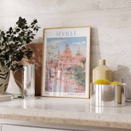 Seville Travel Print, Poster, Spain Spanish Vintage Art, Gift - thumbnail 3