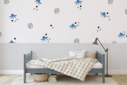 Space Wall Decals Ufo, Stars, Aliens - Boys Nursery Decor - thumbnail 1