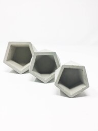 Large Geometric Concrete Planters, Icosahedron, Succulent Planter, Modern Cement Tealight