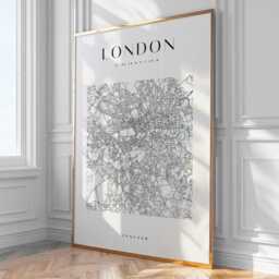 London City Map Print, Home Decor, Wall Art, Poster, Framed - thumbnail 1
